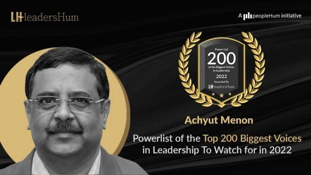 Achyut Menon - Top 20 HR Influencer SHRM India Award